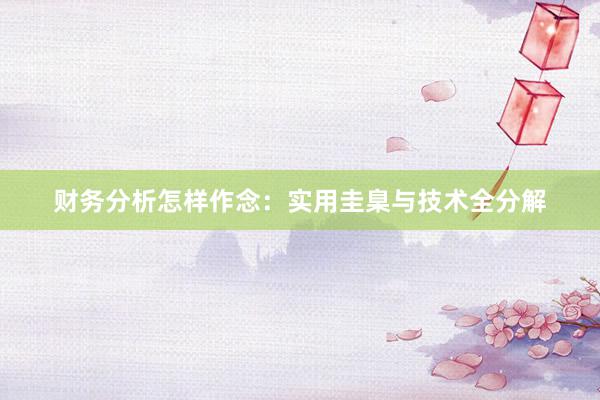 财务分析怎样作念:实用圭臬与技术全分解