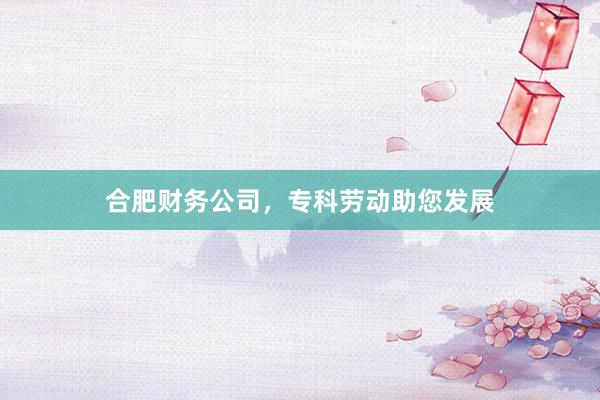 合肥财务公司，专科劳动助您发展